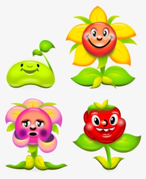 Painted Flowers With Faces