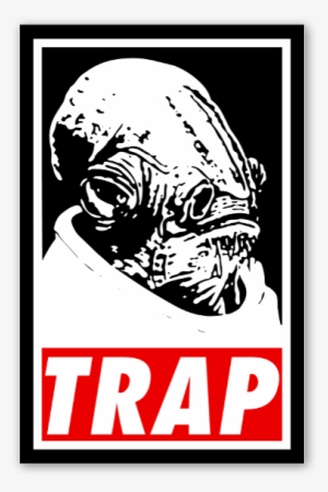 Ackbars Trap Sticker Black - Stickers Trap