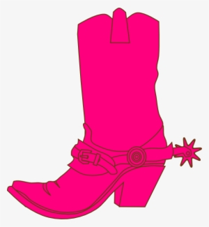 Small - Pink Cowboy Boot Clipart