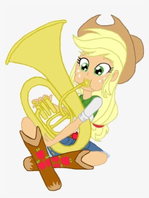 A Case For The Bass, Applejack, Artist - Cartoon Girl Playing Tuba