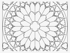 Stained Glass Window Coloring Pages Free With Rose - Stained Glass Windows Colouring Pages