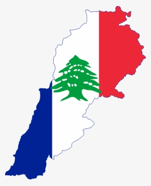 Flag Map Of French Lebanon - Lebanon Capital City Map