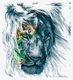 Mq Lion Lions Watercolor Colorful Paint Animals - Leão Aquarela Png