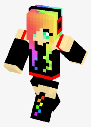 Emo Rainbow Girl Skin - Minecraft Skin