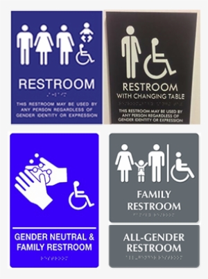 Examples Of Gender-neutral Bathroom Signs For Family