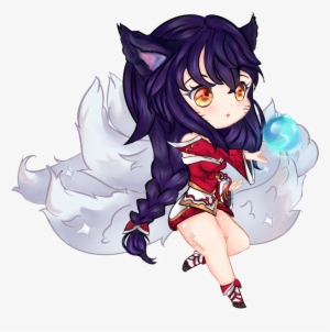 Black And White Stock Ahri Drawing Fanart - League Of Legends Fan Art Cute Chibi