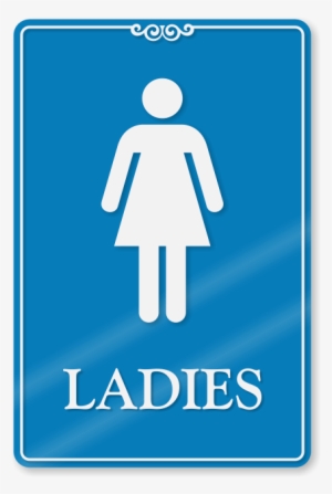 Ladies Restroom Showcase Wall Sign Ship For Free Sku - Pink Womens Bathroom Sign