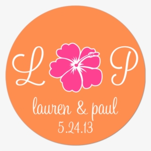 Monogram Hibiscus Flower Personalized Sticker - Lessons From The Puckerbrush