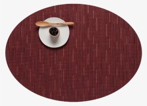 Chilewich Bamboo 14'' X 19.25'' Oval Placemat - Cranberry