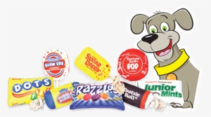 The Eight Dog Toys Depict Favorite Candies Including - Dots