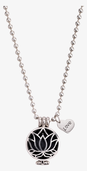 Set Aroma Dream Lotusflower And Ball Chain Silver Necklace - No Name Cupcake Muffin Retro Amulette Rockabilly Halskette