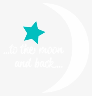 White Words Moon And Back And Stars - Circle