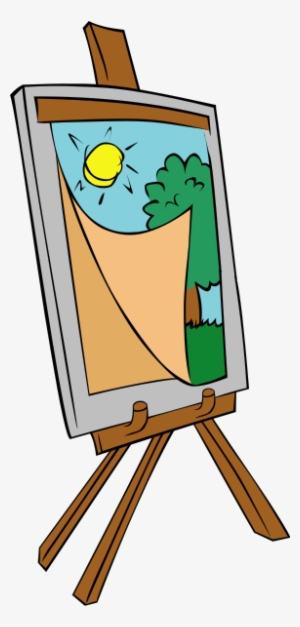 Easel With Kids Painting Clipart Png