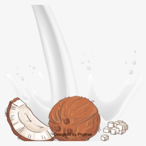 Cartoon Hand Painted Coconut Design, Cartoon, Hand - Design