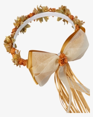 Gold Floral Crown Wreath Handmade With Silk Flowers,