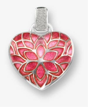 Nicole Barr Designs Sterling Silver Heart Choker Necklace-pink - Pink Heart Choker Necklace - Sterling Silver