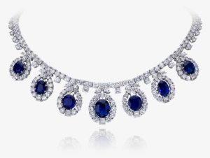 View Sapphire And Diamond Necklace - Necklace
