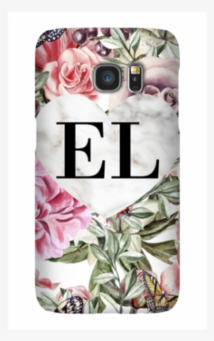 Personalised Floral Marble Heart Initials Samsung Galaxy - Samsung Galaxy A8