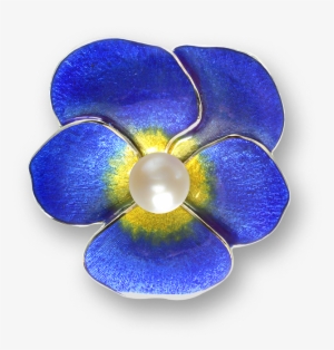Nicole Barr Designs Sterling Silver Pansy Choker Necklace-blue - Blue Pansy Brooch - Sterling Silver