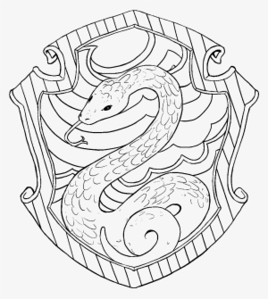 Slytherin Lineart - Slytherin Crest Coloring Page