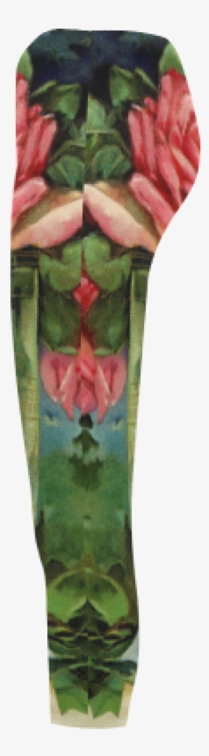 Vintage Vase And Pink Roses Capri Legging - Leggings