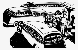 Png Transparent Crash Bus Free On - Bus Station Cartoon Black And White