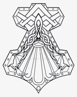 Vector Royalty Free Mjolnir Drawing - Tattoo