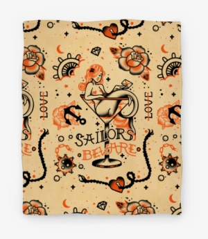 Sailors Beware Classic Tattoo Blanket - Classic Tattoo