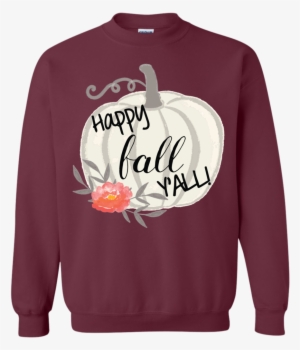 Happy Fall Y'all Watercolor Pumpkin Crewneck Sweatshirt - T-shirt