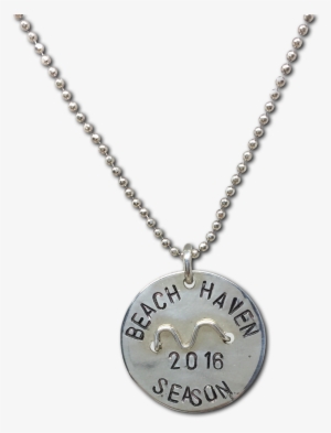 Sterling Silver Beach Badge Necklace - Necklace