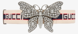Gucci Stripe Belt With Butterfly