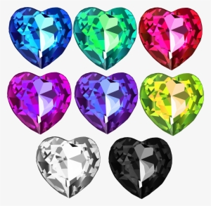 Shiny Heart Crystal Set Vectors Done In 2018, Via Illustrator