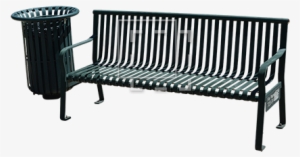 Park Bench And Trash - Park Bench With Transparent Background