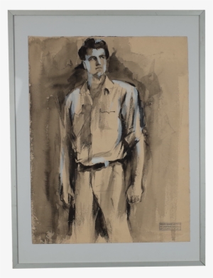 Watercolour Portrait Of Male Model - Drawing