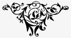 Floral Design - Black Floral Design Png
