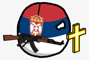 Serbia With A Cross And An Ak-47 - Serbian Png