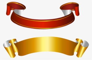 Graphic Gold And Red Banners Transparent Png Picture - Ribbon Transparent