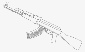Ak 47 Drawing Png - Ak 47 White Png