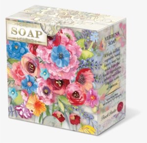 Fresh Flowers Boxed Soap - Punch Studio, Verbena Scented Soap Round, 3 1/2 Ounces
