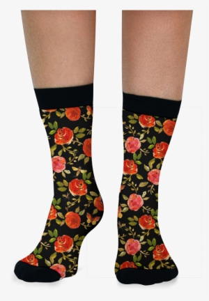 Meia Dark Flowers - Meia Flamingo