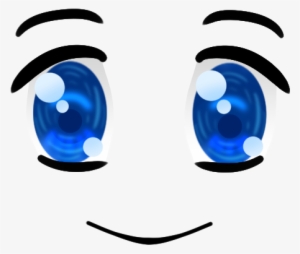 Blue Happy Anime Face - Anime Happy Face Clip Art