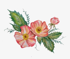 The Hand-drawn Flower And Vine Elements Of This Design