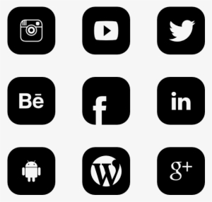 Social Media Icons Png Vector - Black Social Media Logos Png