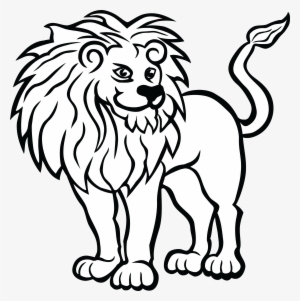 Big Cat Vector Clipart Of A Black And White Lion Head - Clip Art Of Lion Black And White