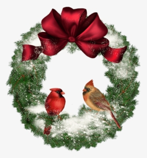 Christmas Wreath With Birds