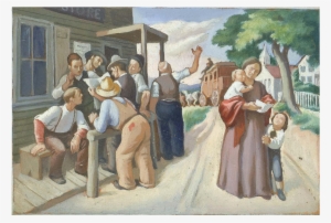 Town Store And Post Office, Artist, Daniel Celentano, - Painting