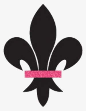 Black Fleur De Lis With Pink Detail - Flor De Lis