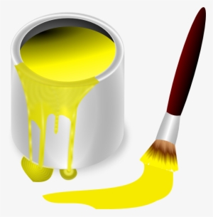 Yellow Paint With Paint Brush Svg Clip Arts 588 X 598