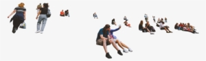 Png Images - People Sitting On Steps Png