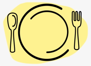 With A Spoon And A Fork, A Plate - Png Fork And Spoon